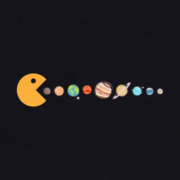 Pacman swallowing planets by EventHorizonX